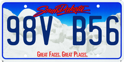 SD license plate 98VB56