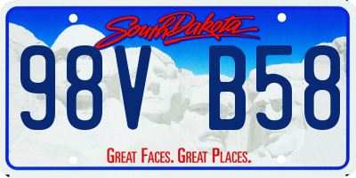 SD license plate 98VB58