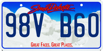 SD license plate 98VB60