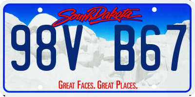 SD license plate 98VB67