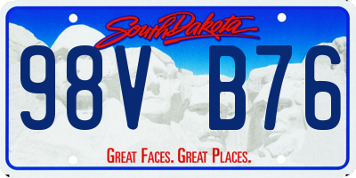 SD license plate 98VB76