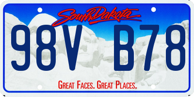 SD license plate 98VB78