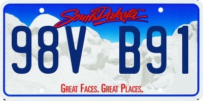 SD license plate 98VB91