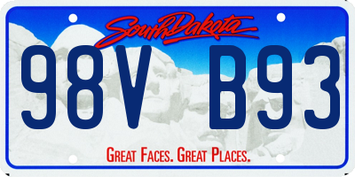 SD license plate 98VB93