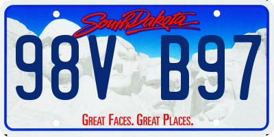 SD license plate 98VB97