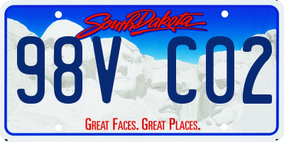 SD license plate 98VC02