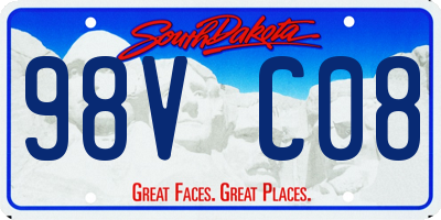 SD license plate 98VC08