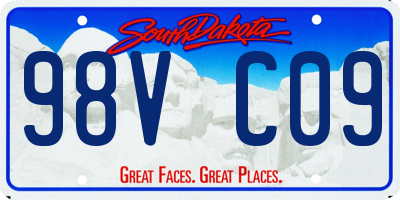 SD license plate 98VC09