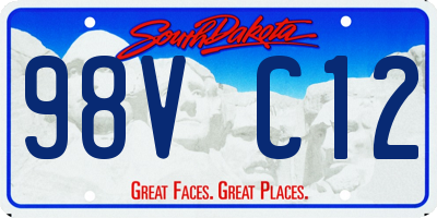 SD license plate 98VC12