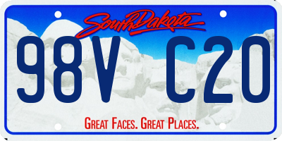 SD license plate 98VC20