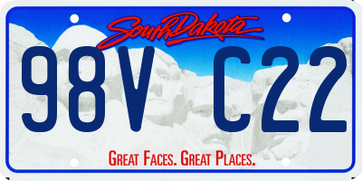 SD license plate 98VC22