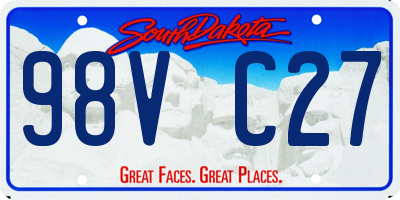 SD license plate 98VC27