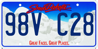 SD license plate 98VC28