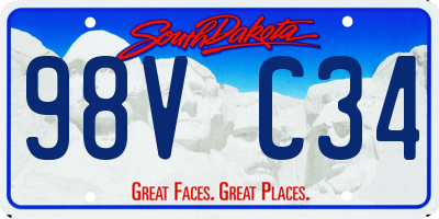 SD license plate 98VC34
