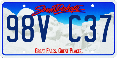 SD license plate 98VC37