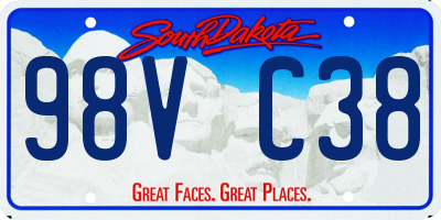 SD license plate 98VC38