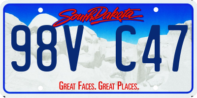 SD license plate 98VC47