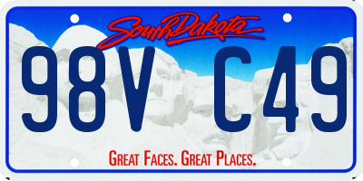 SD license plate 98VC49