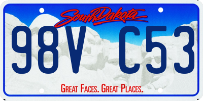 SD license plate 98VC53