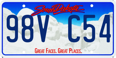 SD license plate 98VC54
