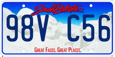 SD license plate 98VC56