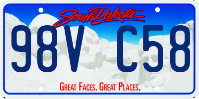 SD license plate 98VC58