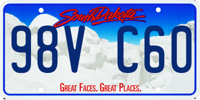 SD license plate 98VC60