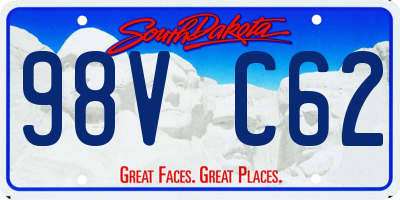 SD license plate 98VC62