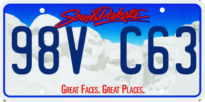 SD license plate 98VC63