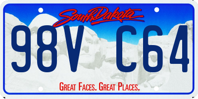 SD license plate 98VC64