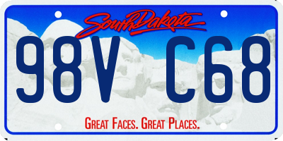 SD license plate 98VC68