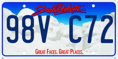 SD license plate 98VC72