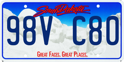 SD license plate 98VC80