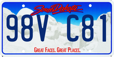 SD license plate 98VC81