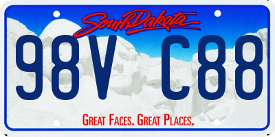 SD license plate 98VC88