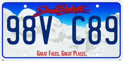 SD license plate 98VC89