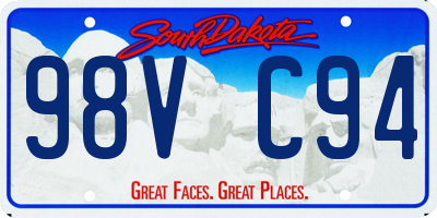 SD license plate 98VC94
