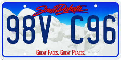 SD license plate 98VC96