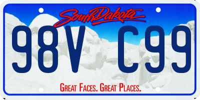 SD license plate 98VC99