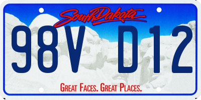 SD license plate 98VD12