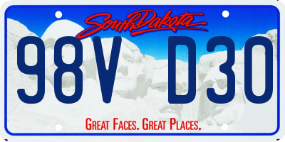 SD license plate 98VD30