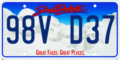 SD license plate 98VD37