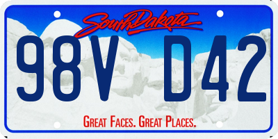 SD license plate 98VD42