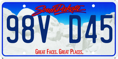 SD license plate 98VD45
