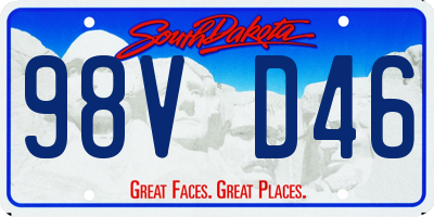 SD license plate 98VD46