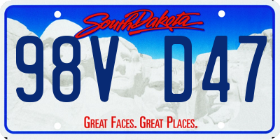 SD license plate 98VD47