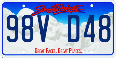 SD license plate 98VD48