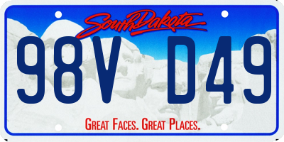 SD license plate 98VD49