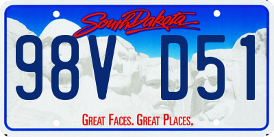 SD license plate 98VD51
