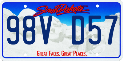 SD license plate 98VD57